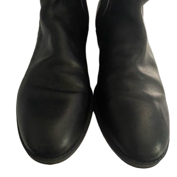 SOLD!!!  VINCE CAMUTO Tall Riding Boots Black Leather Gold Hardware Cowgirl - Picture 4 of 14